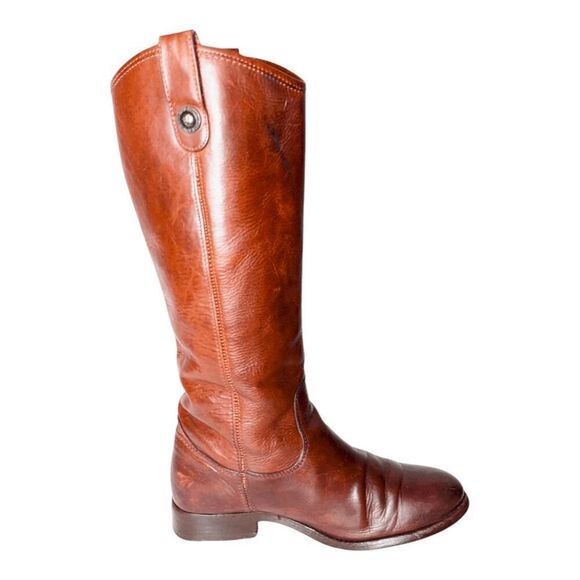 FRYE Melissa Tall Cognac Leather Riding Boot Size 6.5B - Picture 8 of 11